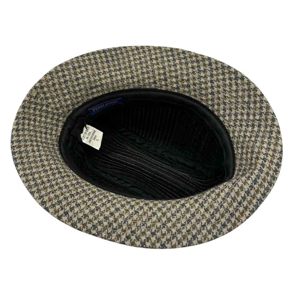 Vintage Pendleton Twill Wool Plaid Bucket Hat Size L - Picture 2 of 5